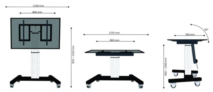 Neomounts Elektrische TV-vloerstandaard PLASMA-M2500T zilver