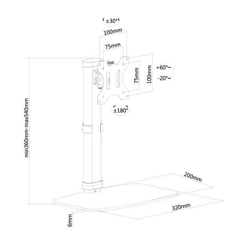 Soporte de escritorio Neomounts para pantalla plana hasta 30" blanco