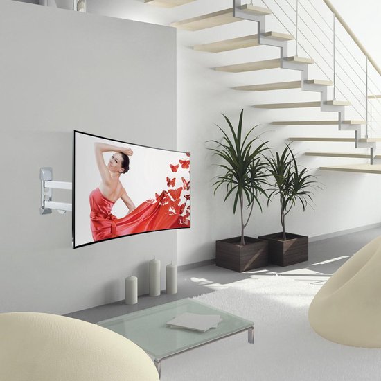 Barkan Mounts Witte Universele TV Muurbeugel |13 tot 65 inch |VESA 400x400