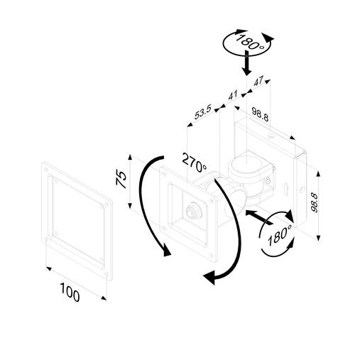 Neomounts FPMA-W200 | Draai- Roteerbare muurbeugel tot 30 inch