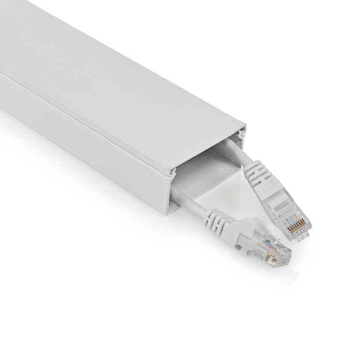 Canaleta para cables 110 cm x 6 cm Blanco Aluminio