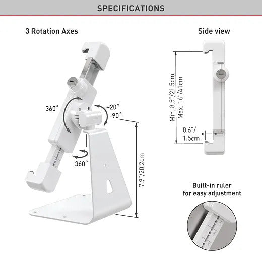 Barkan Mounts Vergrendelbare Tablet Stand voor tablets tot 14 inch
