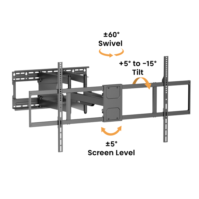 Soporte de Pared para TV Ultra Resistente hasta 140 pulgadas | Movimiento Completo | 125 kg | VESA 1200x900