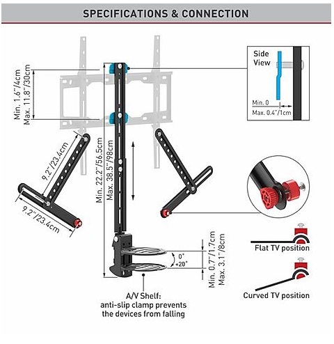 Soporte para barra de sonido + Plataforma universal para decodificador