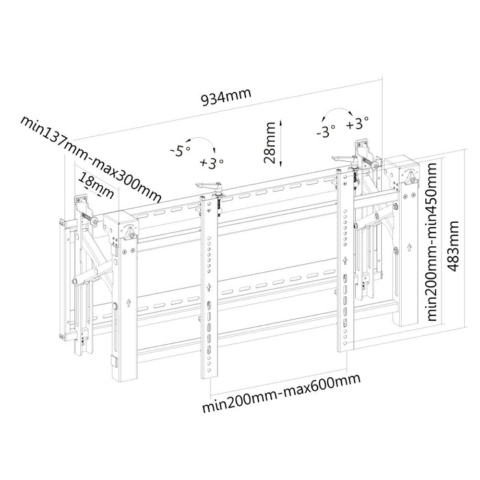 Soporte de pared para pantalla plana Neomounts LED-VW2000 negro