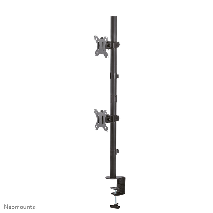 Neomounts FPMA-D550DV zwart is een bureausteun voor 2 flat screens t/m 32 inch - Zwart