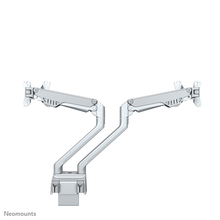 Neomounts FPMA-D750D plata es un soporte de escritorio con resorte de gas para pantallas planas de hasta 32 pulgadas (81 cm).
