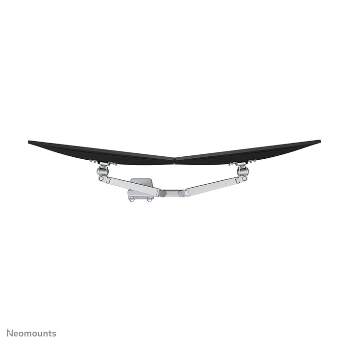 Neomounts FPMA-D750D plata es un soporte de escritorio con resorte de gas para pantallas planas de hasta 32 pulgadas (81 cm).