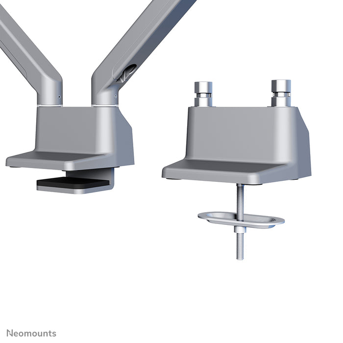 Neomounts FPMA-D750D plata es un soporte de escritorio con resorte de gas para pantallas planas de hasta 32 pulgadas (81 cm).