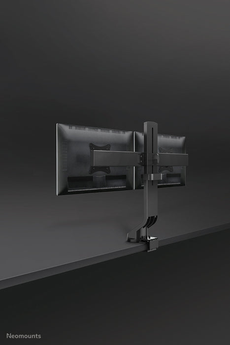 Neomounts FPMA-D860D negro es un soporte de escritorio para dos pantallas planas de hasta 27 pulgadas (69 cm).