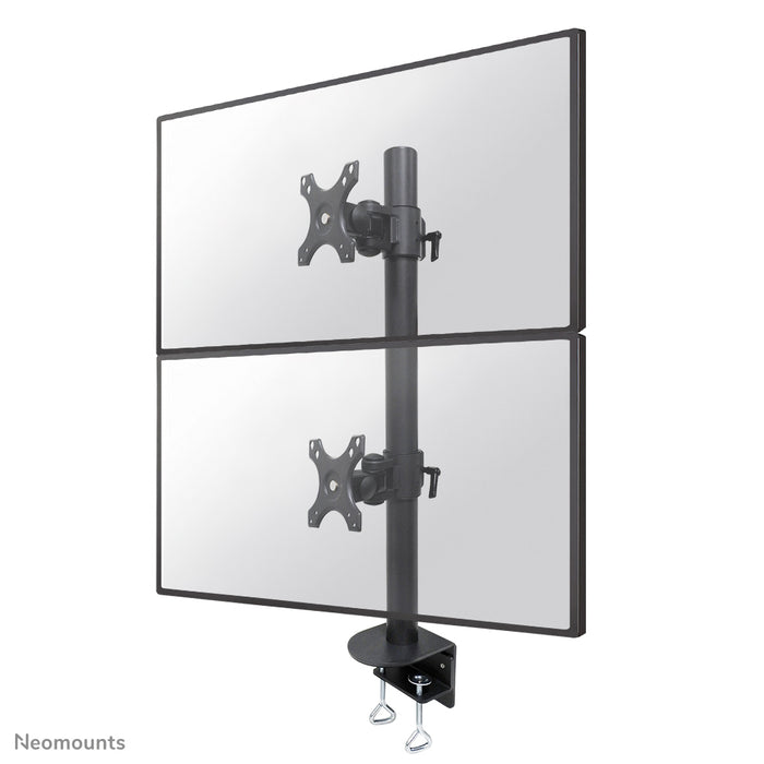 Neomounts FPMA-D960DV zwartPLUS es un soporte de escritorio para dos pantallas curvas de hasta 49 pulgadas (124 cm) - Negro