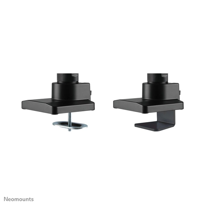 Neomounts NM-D775DX negro es un soporte de escritorio con resorte de gas, barra transversal y palanca para pantallas planas de hasta 32 pulgadas (81 cm).