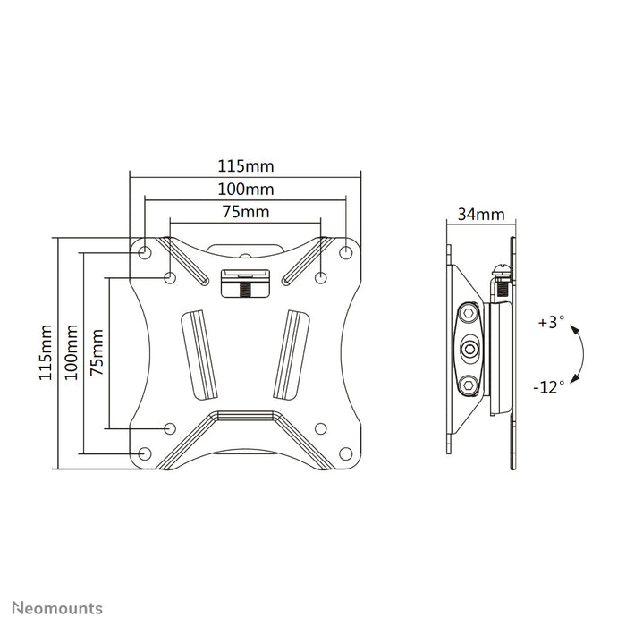 Neomounts NM-W60 negro es un soporte de pared inclinable para pantallas planas de hasta 30 pulgadas.