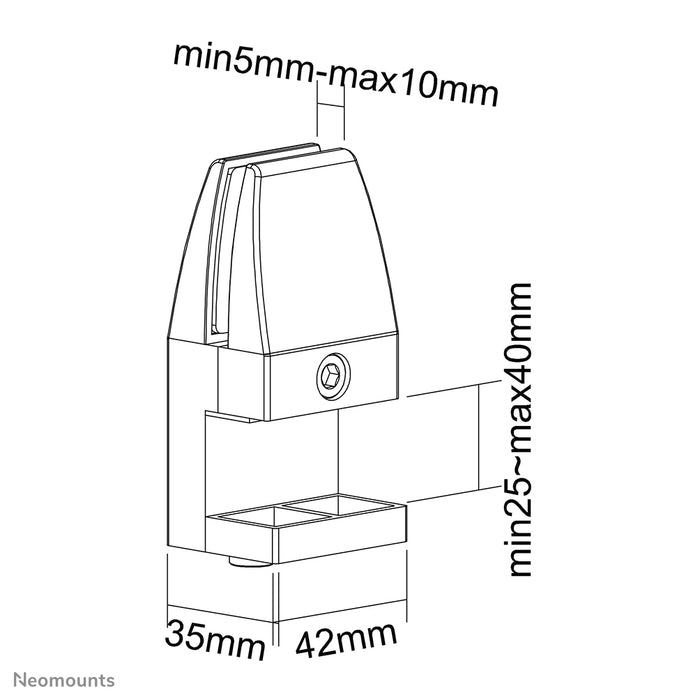 Juego de abrazaderas para escritorio Neomounts 25-40 mm - Blanco
