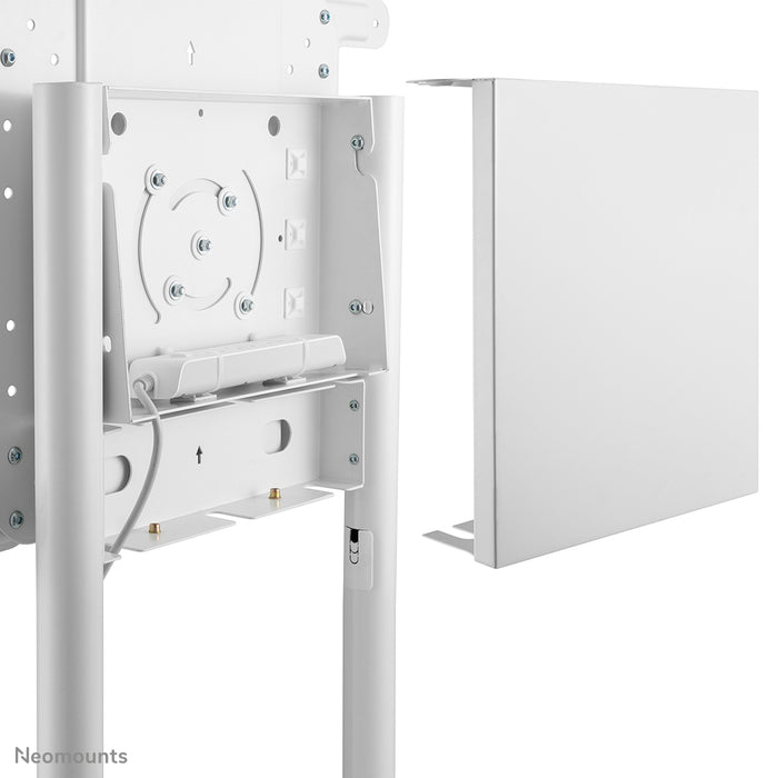 Neomounts NS-M1250 wit is een verrijdbaar meubel voor flat screens t/m 70 inch (178 cm). Incl. laptop plateau - Wit