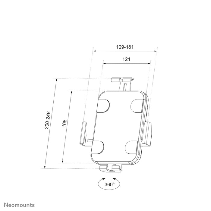 Neomounts WL15-625BL1 soporte de pared giratorio para tabletas de 7,9 a 11 pulgadas - Negro
