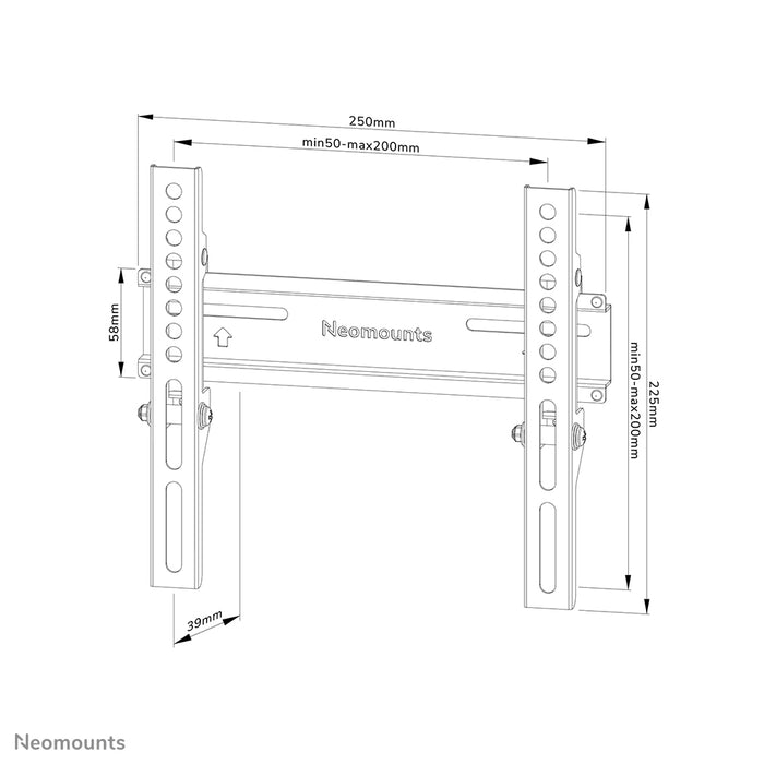 Neomounts WL30-350BL12 soporte plano de pared para pantallas de 24-55 pulgadas - Negro