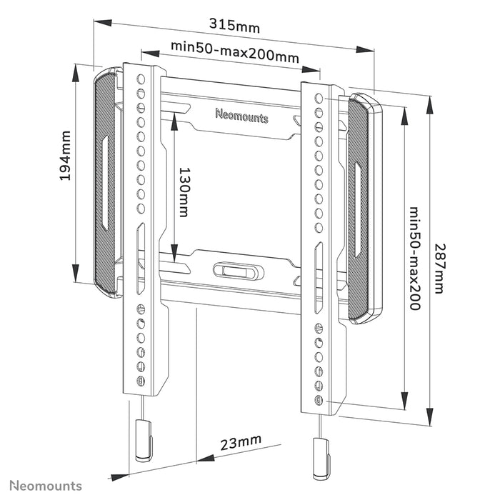 Neomounts WL30-550BL12 soporte plano de pared para pantallas de 24-55 pulgadas - Negro