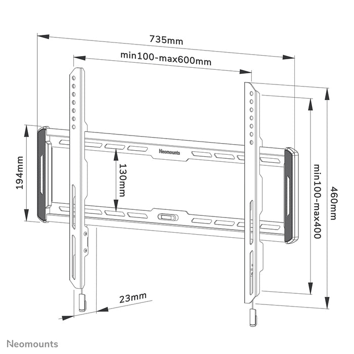 Neomounts WL30-550BL16 soporte plano de pared para pantallas de 40-75 pulgadas - Negro