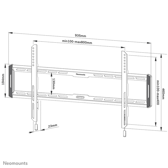 Neomounts WL30-550BL18 soporte plano de pared para pantallas de 43-86 pulgadas - Negro