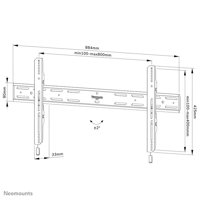 Neomounts WL30S-850BL18 soporte plano de pared para pantallas de 43-86 pulgadas - Negro