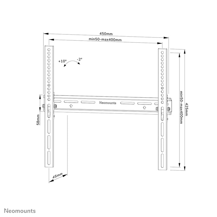 Soporte de pared inclinable Neomounts WL35-350BL14 para pantallas de 32-65 pulgadas - Negro
