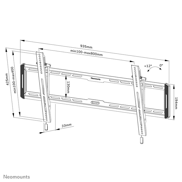 Soporte de pared inclinable Neomounts WL35-550BL18 para pantallas de 43-86 pulgadas - Negro
