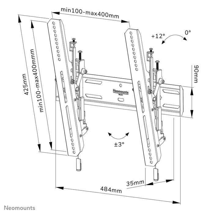 Soporte de pared inclinable Neomounts WL35S-850BL14 para pantallas de 32-65 pulgadas - Negro