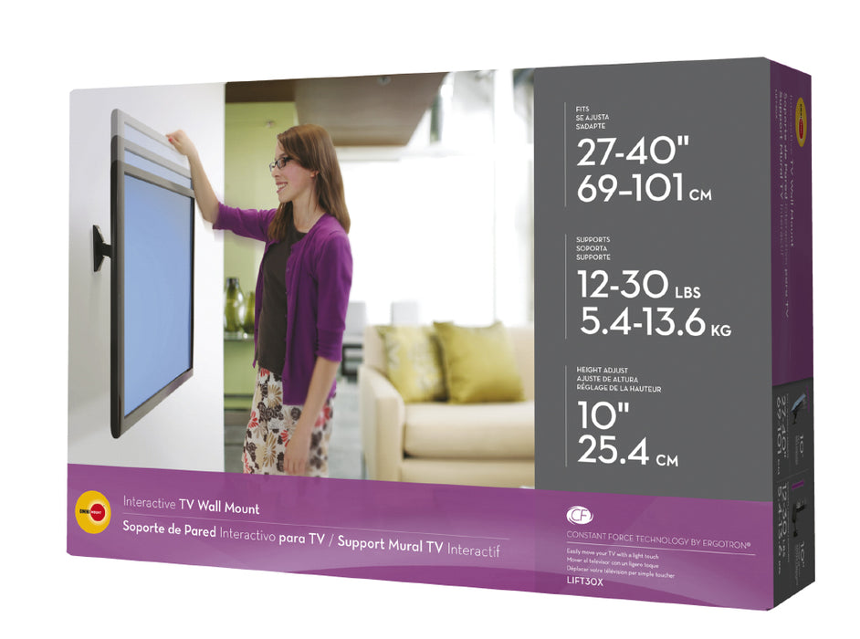 Soporte de pared ajustable en altura 27-40"
