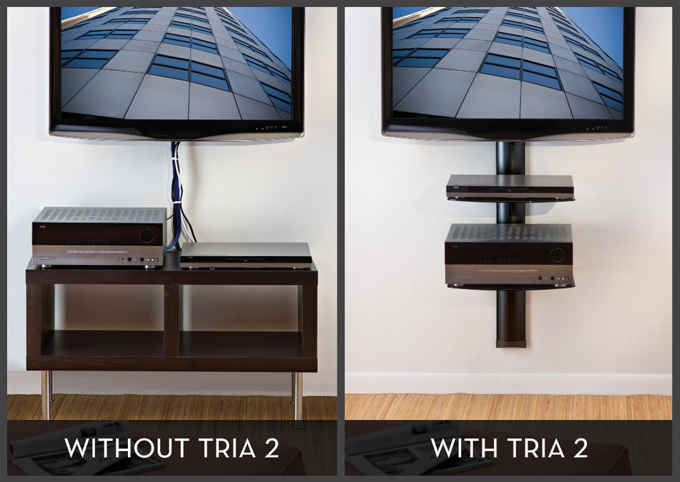 Soporte de pared para audio y video con 2 placas