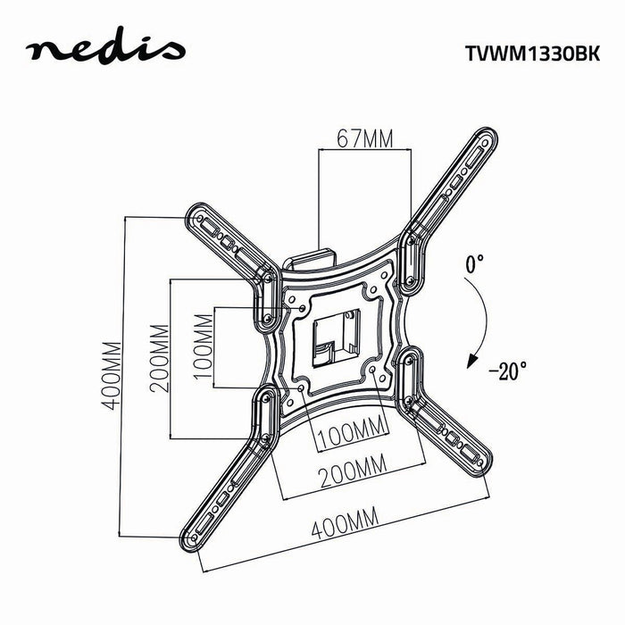 Soporte de pared para televisor de movimiento completo | 23 - 55" | Máx. 30 kg | 1 punto de bisagra