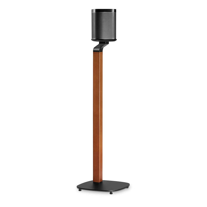 Soporte de diseño escandinavo para altavoces Sonos One, One SL y PLAY:1 – Base de madera/metal con gestión de cables y amortiguación de vibraciones.