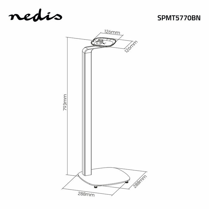 Soporte de diseño escandinavo para altavoces Sonos One, One SL y PLAY:1 – Base de madera/metal con gestión de cables y amortiguación de vibraciones.