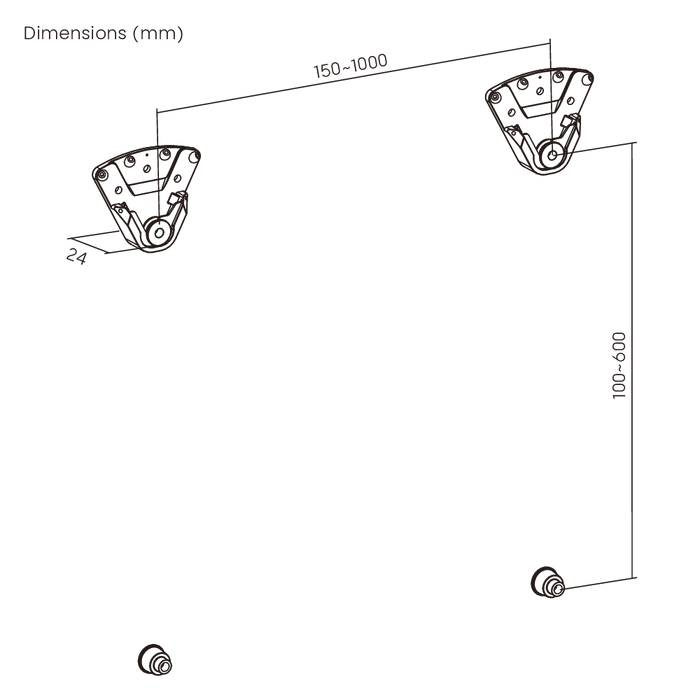 Wolff Mount TVB-146 – Afneembare TV-muurbeugel voor Buiten en Gipsmuren – 32-75 inch – 75 kg – Non-VESA