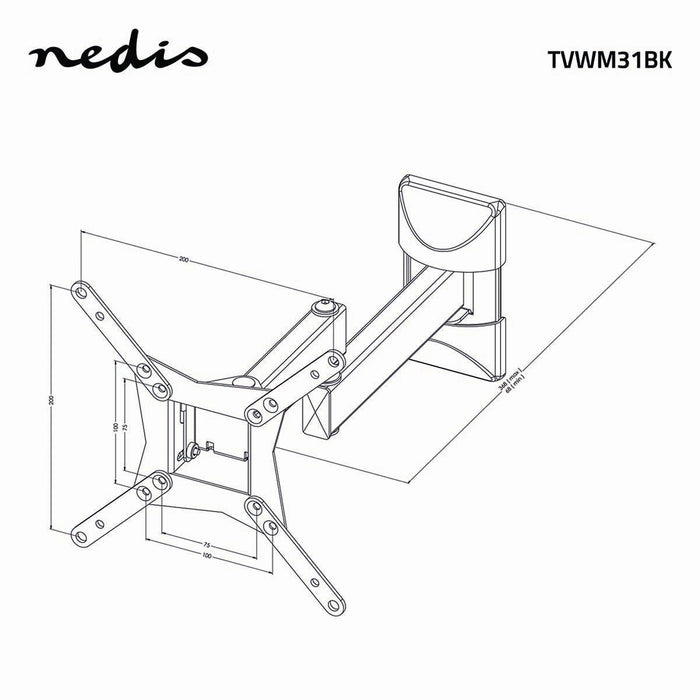 Soporte de pared para televisor de movimiento completo | 10 - 32" | Máx. 30 kg |