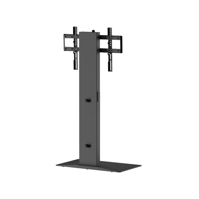 Soporte Wolff Mount – Soporte de pie independiente premium para televisor con FreeLift™ – Altura ajustable con un solo dedo – Compatible con televisores de hasta 86 pulgadas – Base maciza extra grande – Gestión de cables – Negro/Nogal