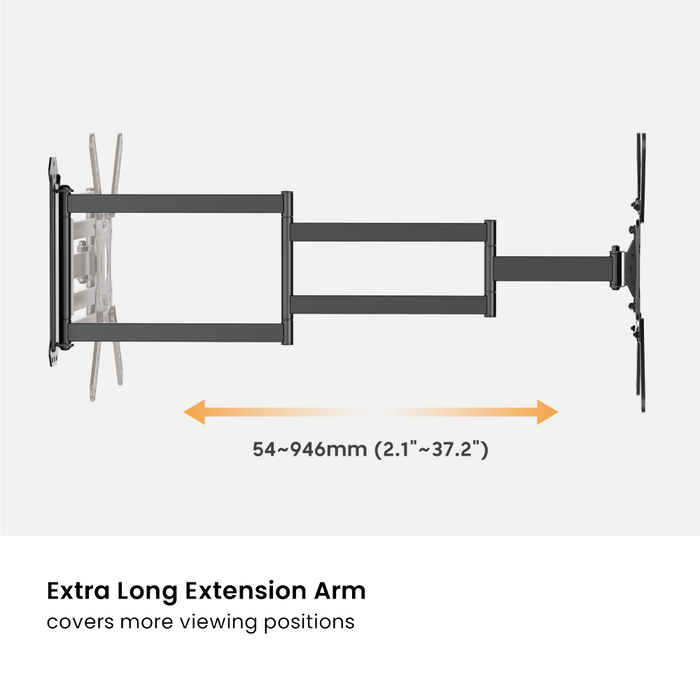 Extra lange Full-Motion TV Muurbeugel tot 65 inch voor Samsung | Tot 95cm uit de muur! | Max VESA 400x400