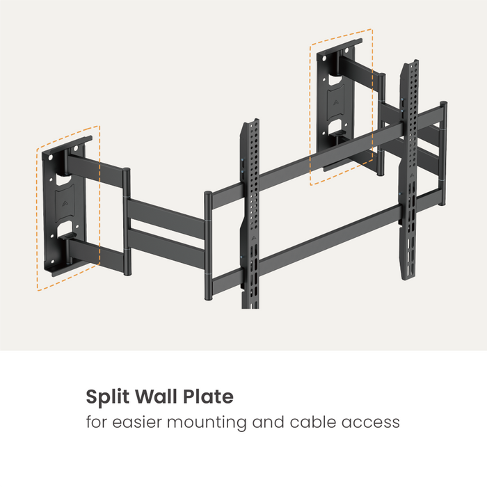 Wolff Mount Heavy Duty TV Muurbeugel tot 100 Inch | Ultra Plat & Hoekmontage