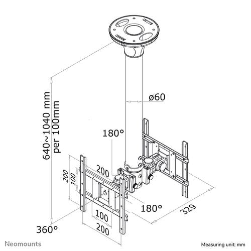 Soporte de techo para televisor Neomounts FPMA-C200D