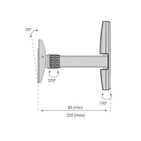 Soporte de pared para televisor de 2 vías para pantallas de hasta 23 pulgadas