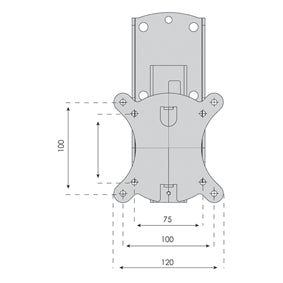 Soporte de pared para televisor de 2 vías para pantallas de hasta 23 pulgadas