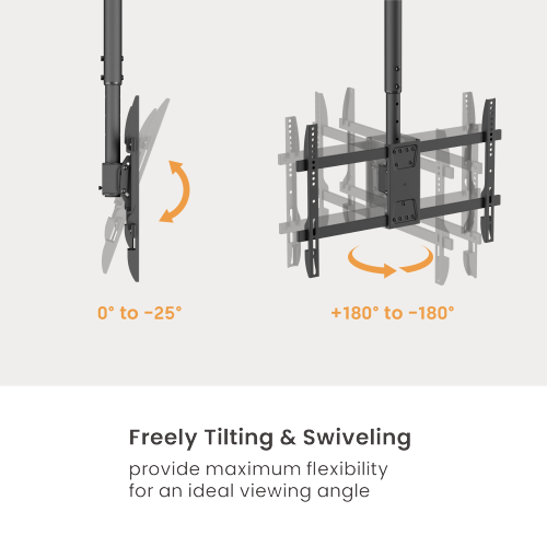 Wolff Mount Soporte de techo universal para TV – de 32 a 55 pulgadas – Giratorio e inclinable – También para techos inclinados