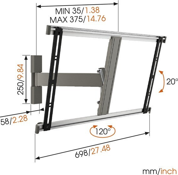 Soporte de pared delgado Vogels THIN 325