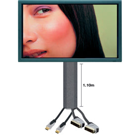 canaleta para cables de aluminio negro para televisor de 5 cm de ancho
